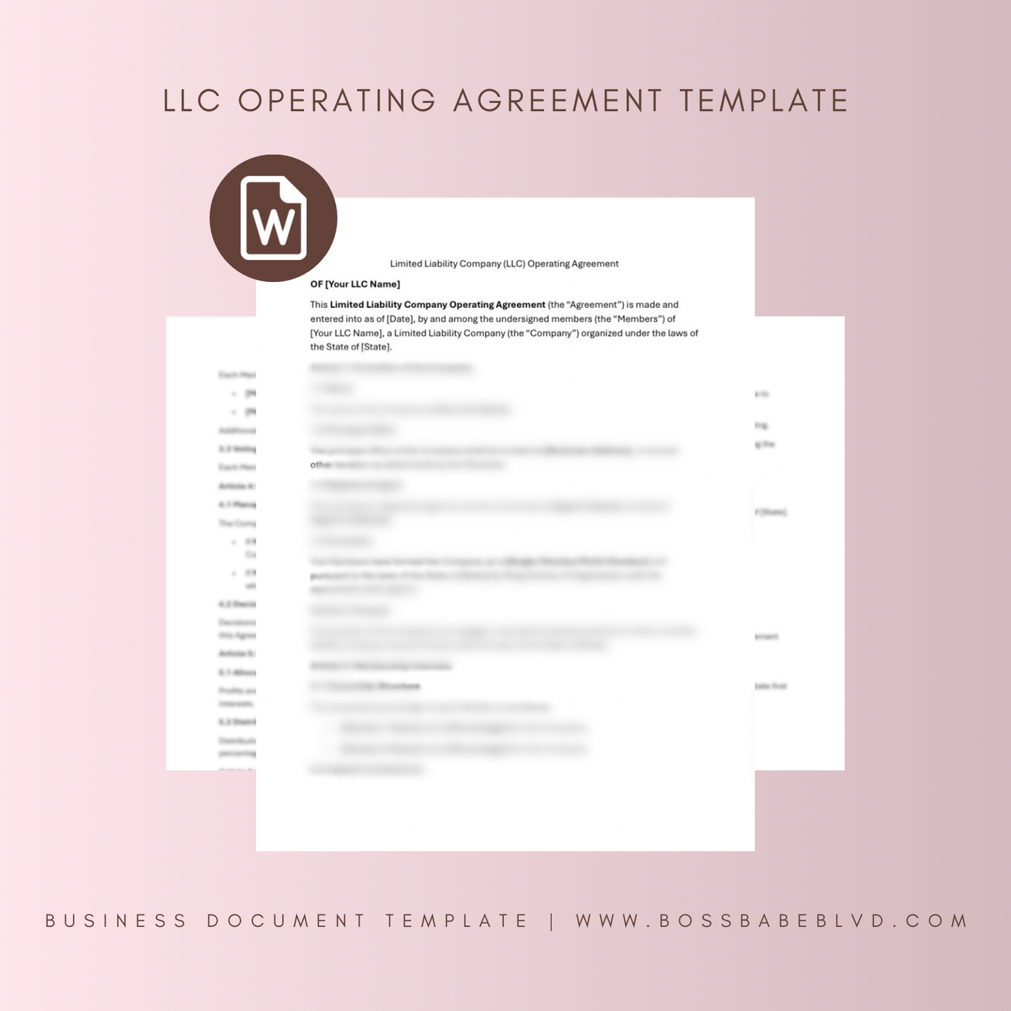 Limited Liability Company (LLC) Operating Agreement Template
