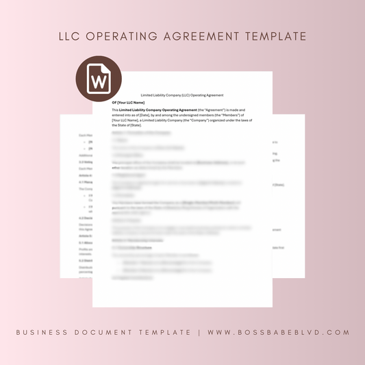 Limited Liability Company (LLC) Operating Agreement Template