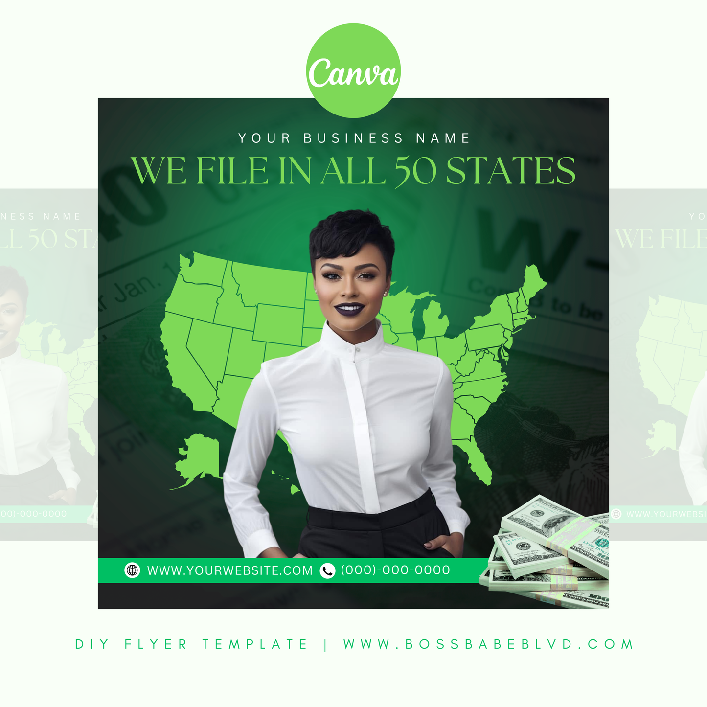 We File In All 50 States Tax Flyer Template