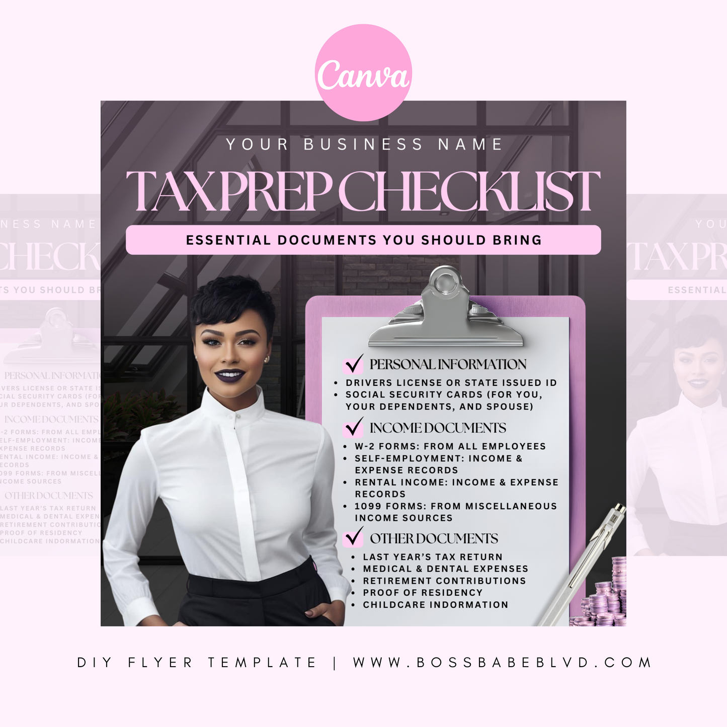 Tax Checklist DIY Flyer Template