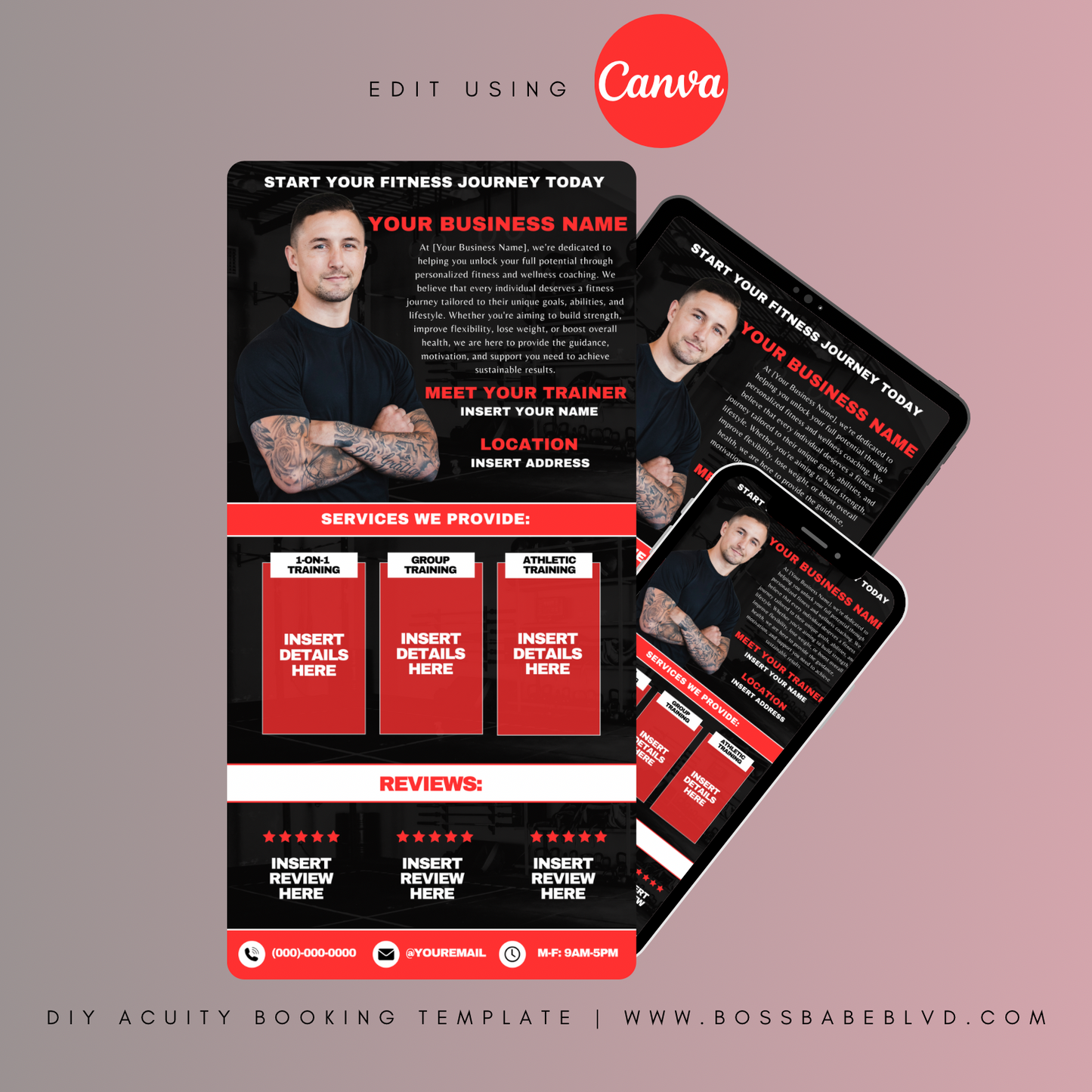 Personal Trainer Acuity Booking Site Template