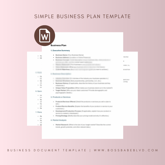 Simple Business Plan Template