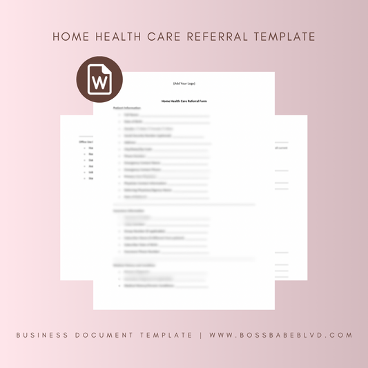 Home Health Care Referral Form Template