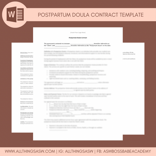 Postpartum Doula Contract Template