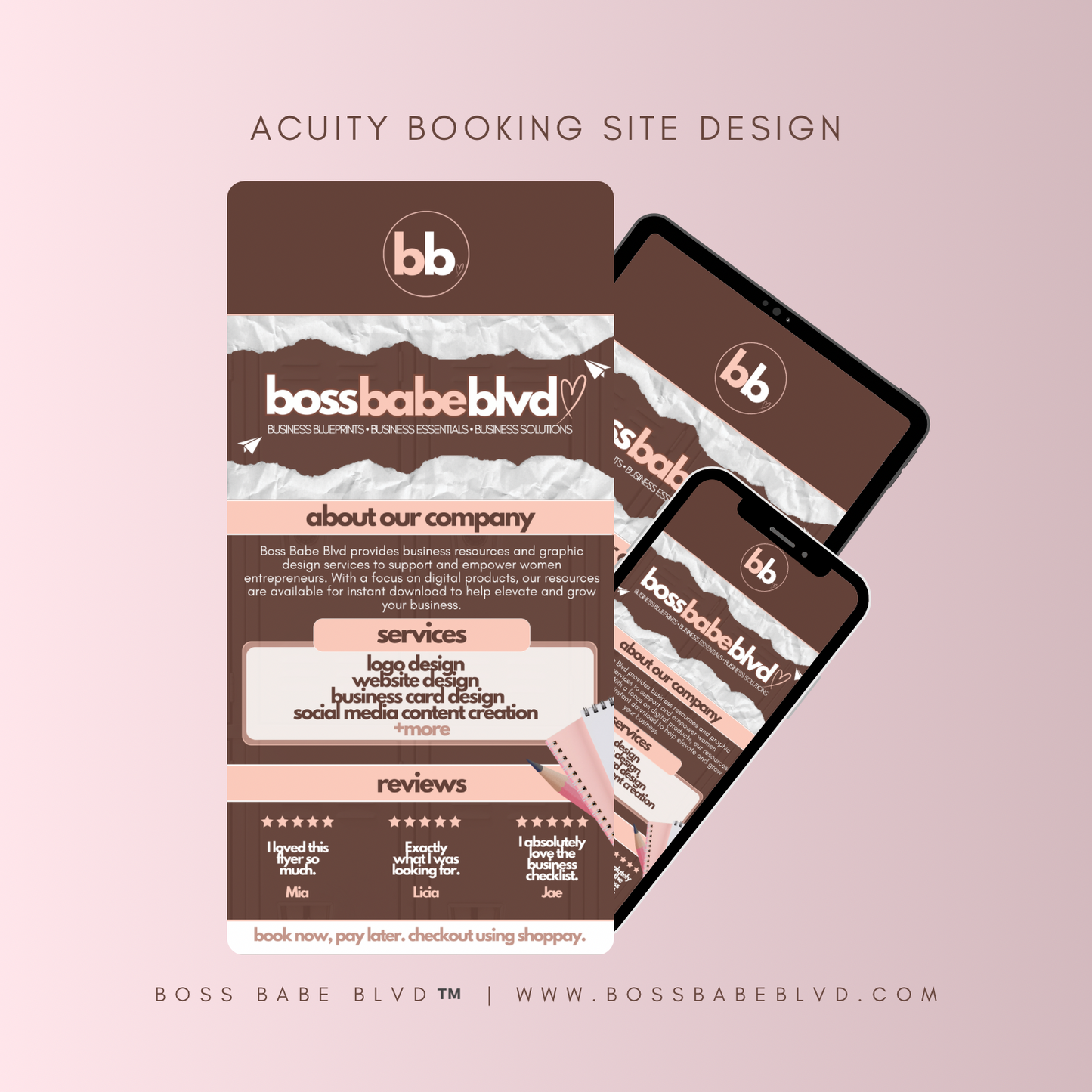 Acuity Booking Site Design