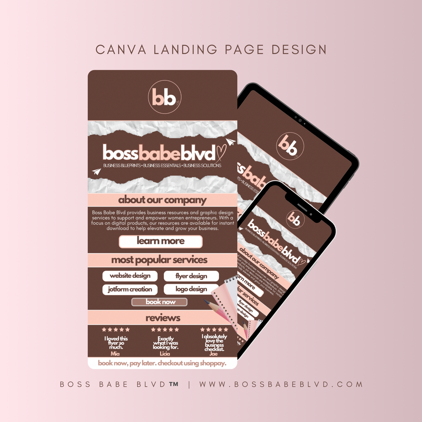 Canva Landing Page Design