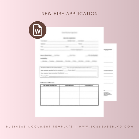 New Hire Application Template