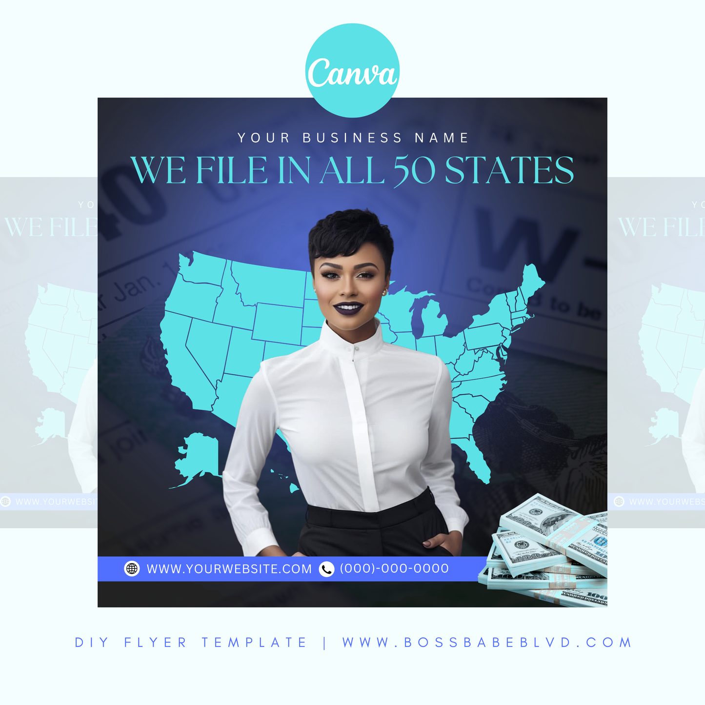 We File In All 50 States Tax Flyer Template