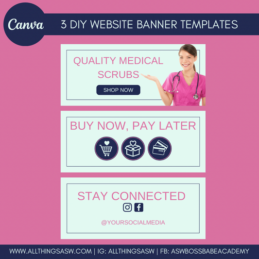 Medical Scrubs Business DIY Website Banner Templates