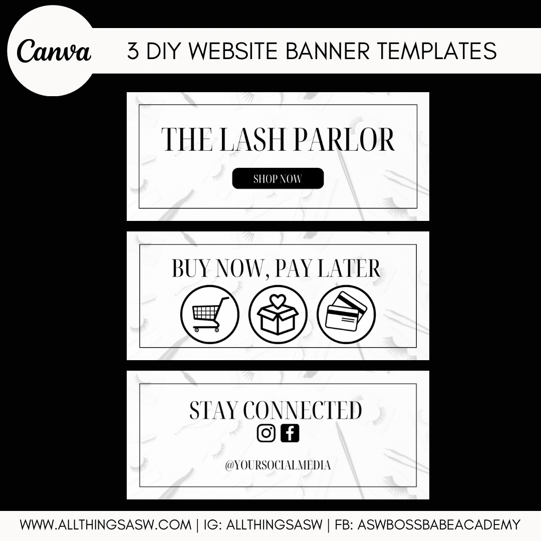 Lash Tech DIY Website Banner Templates