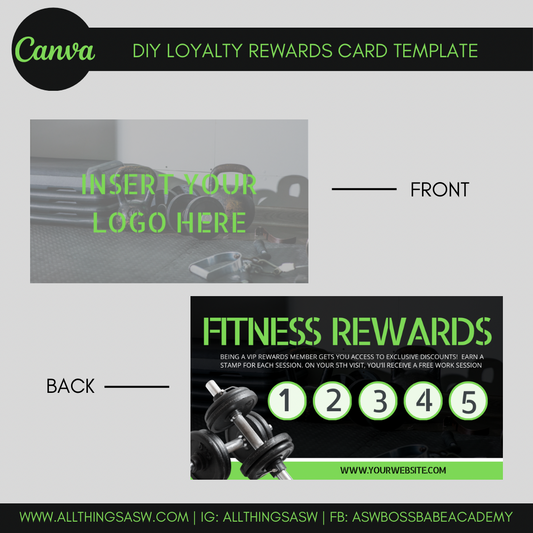 Fitness DIY Loyalty Rewards Card Template