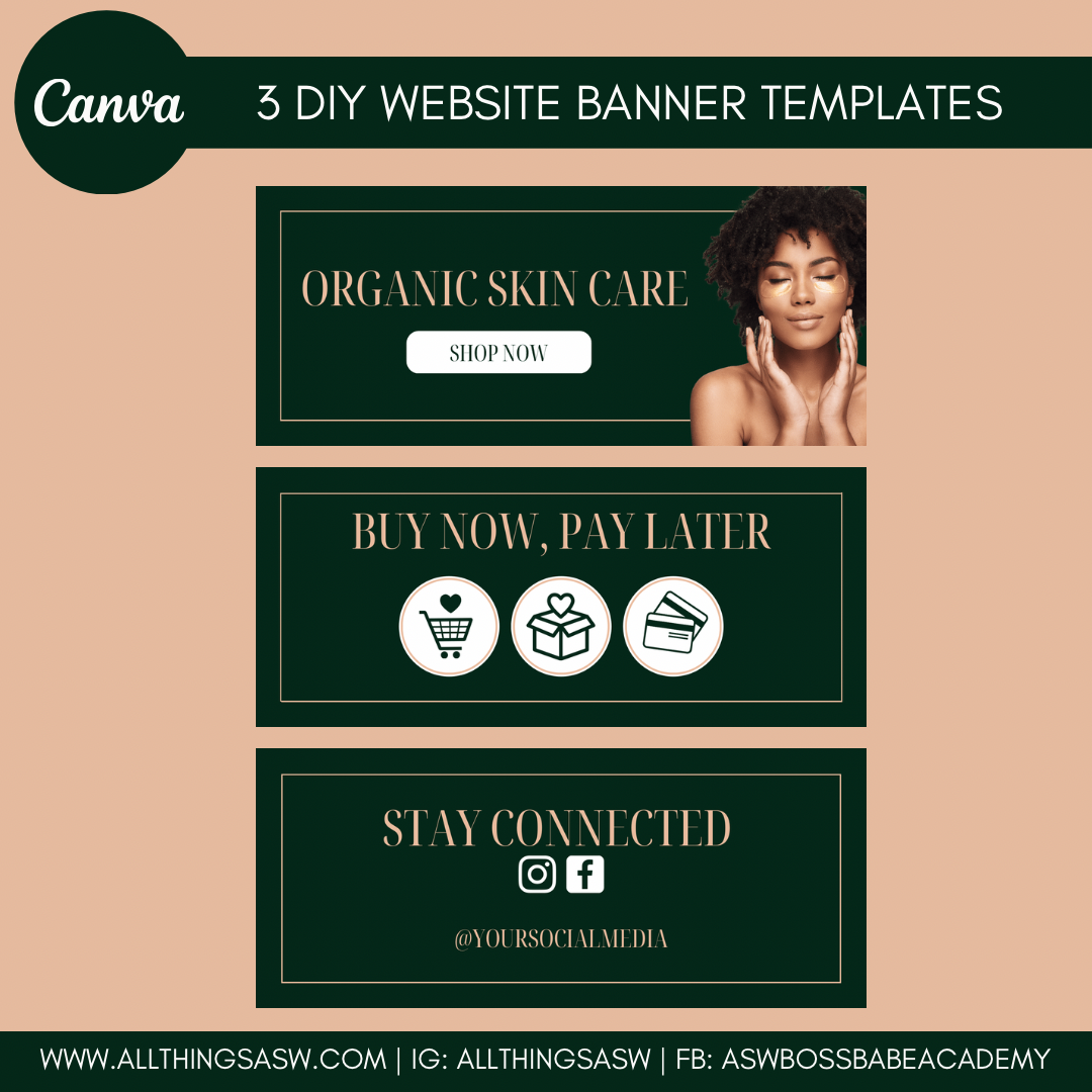 Skincare Brand DIY Website Banner Templates