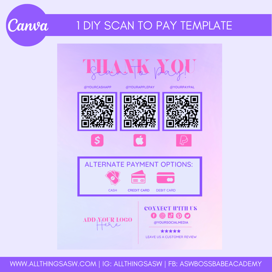 Scan-To-Pay Sign Template