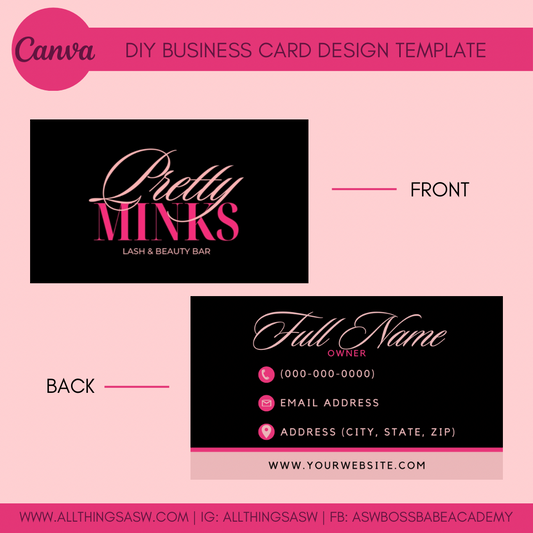 Lash Tech DIY Business Card Design Template