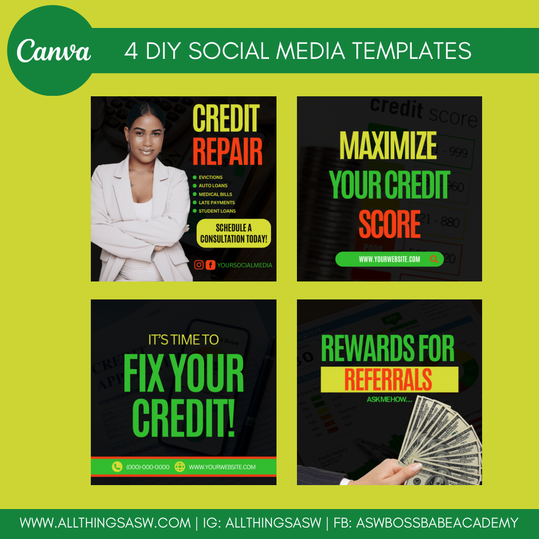 Credit Repair DIY Social Media Templates