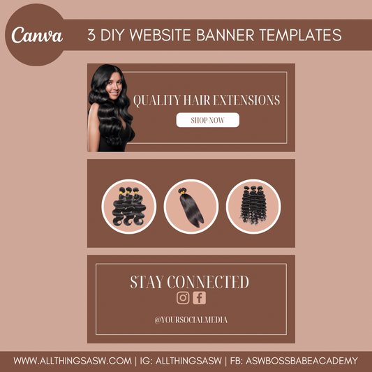 Hair Extensions DIY Website Banner Templates